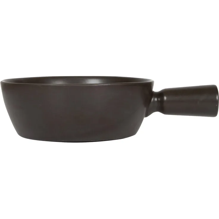 Boska Fondue Topf Nero, Keramiktopf, Fonduetopf, Fondueschale, Steingut, Schwarz, 1 L, 853552