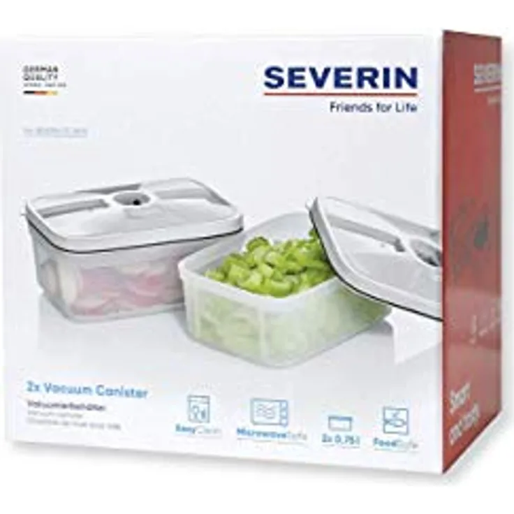 SEVERIN ZB 3620 Vakuumierbehälter Set (Für Vakuumierer, 2 Set 0,75 l)