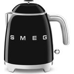 Smeg KLF05BLEU Wasserkocher Mini 50's Style, 1400W, 0,8 L, Kunststoff, Wasserstandsanzeige, schwarz