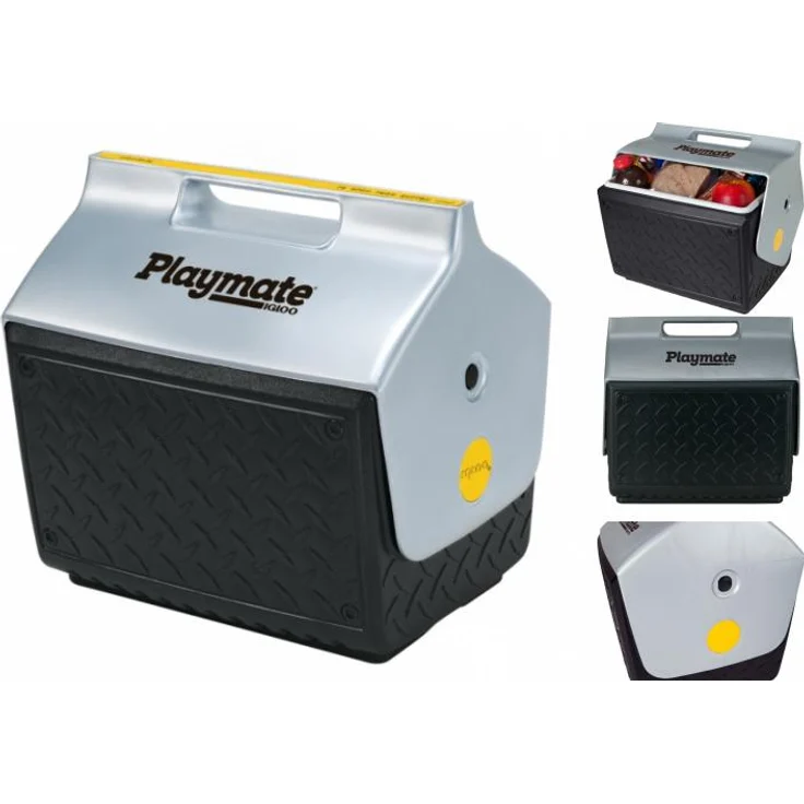 Igloo Playmate the Bosspassiver Kühler, passive Kühlbox, 13 L, schwarz-silber – Bild 1