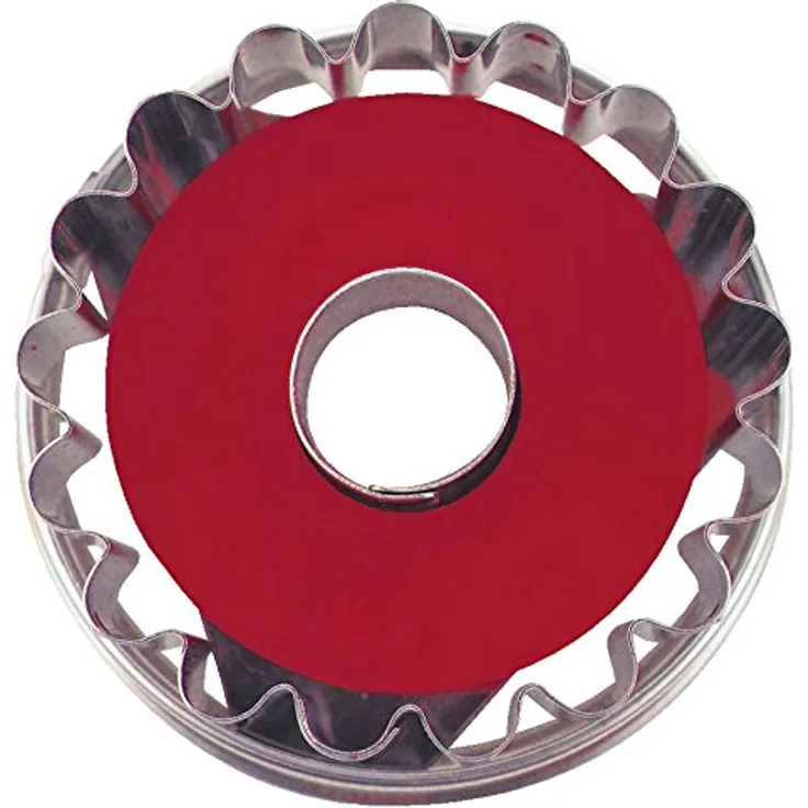 Städter Welser m. Auswerf. 1 Loch, Edelstahl, Silber-rot, 4.8 x 4.8 x 4.8 cm