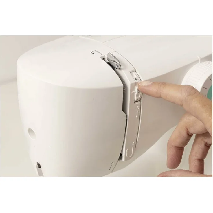 Singer M1505 Freiarm-Nähmaschine 6 Nähprogramme Vier-Stufen-Knopflochautomatik Wahlrad Freiarm-Nähmaschine, weiß – Bild 7
