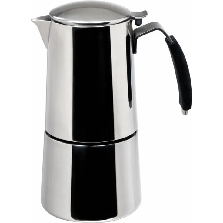 Ilsa Omnia Espresso-Kaffeemaschine,mit Induktionsboden,Edelstahl, Silber, für 2 Tassen