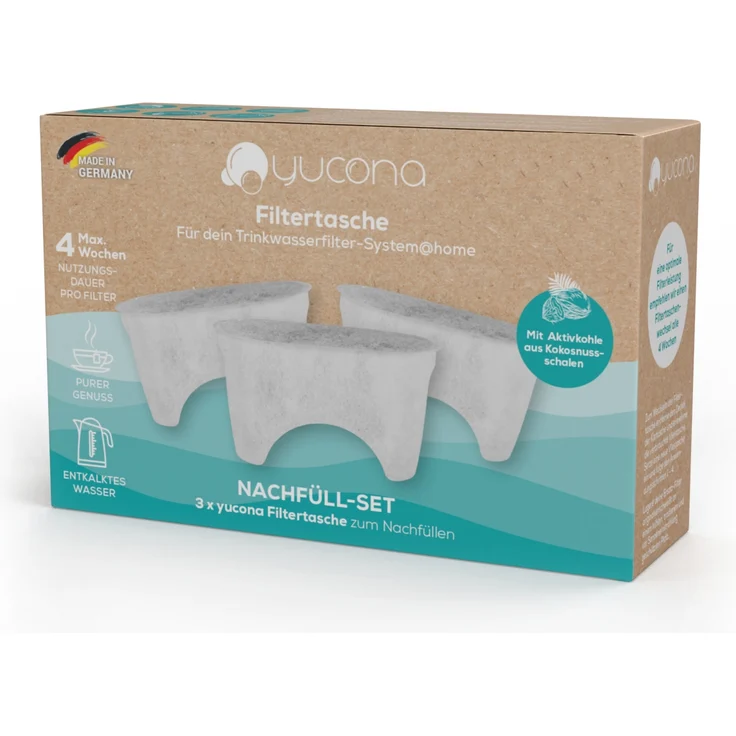 yucona Wasserfilter Nachfüllset - 3er-Set Filtertaschen