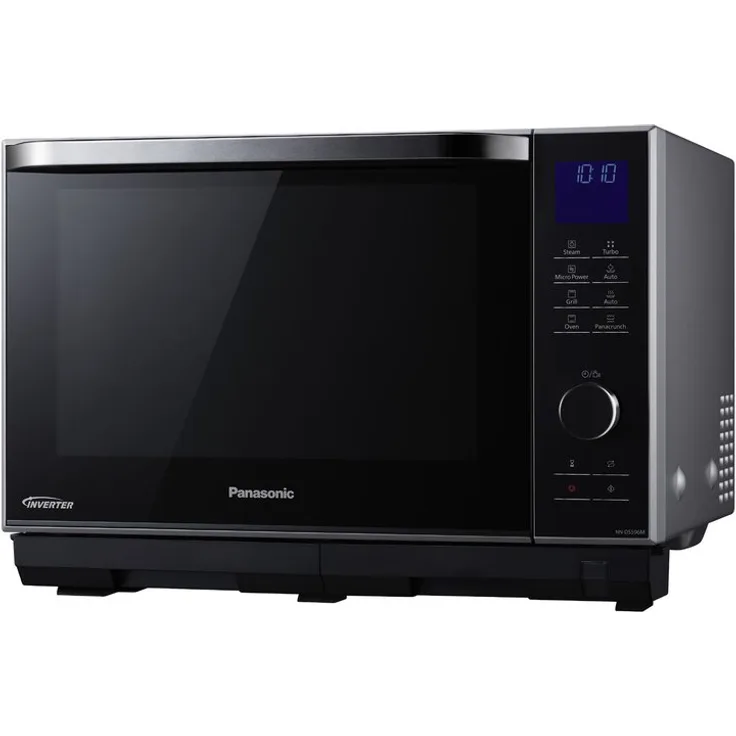 Panasonic NN-DS596MEPG Inverter Mikrowelle mit Grill und Heißluft, Standgerät, 1000 Watt, Dampfgarer, 27 Liter Garraum, edelstahl-schwarz
