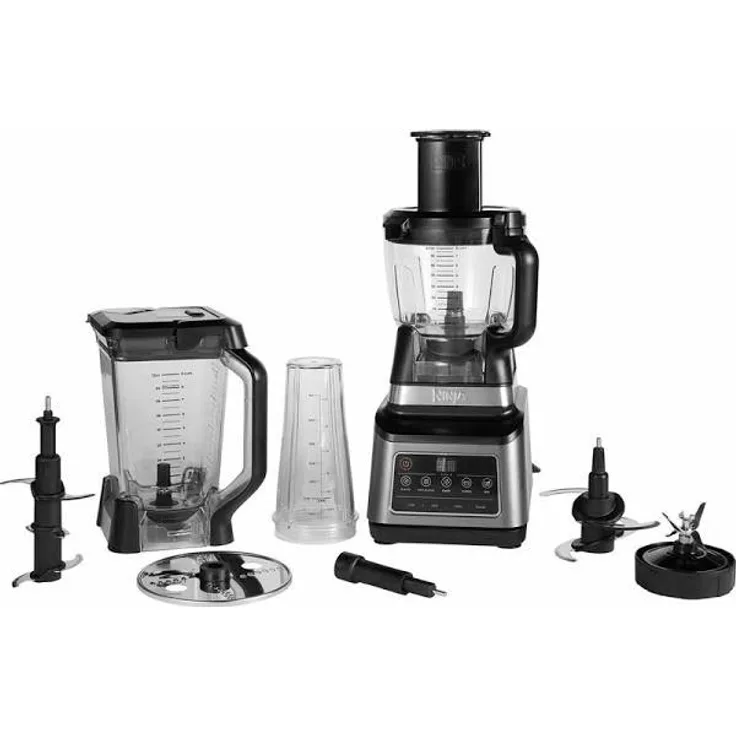 Ninja BN800EU 3-in-1 Foodprozessor, 1200 Watt, 8 Leistugnsstufen, Überhitzungsschutz, 1,8 Liter, Kunststoff, schwarz-silber