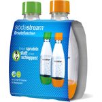 SodaStream PET-Flasche 0,5Liter Duopack aus bruchfestem kristallklarem PET und frei von BPA! ideal für Schule, Sport, Freizeit