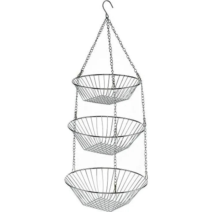 kela Drahtetagere Loop 30x73cm aus Metall verchromt, Chrom, Chromed Silver, 30 x 30 x 73 cm
