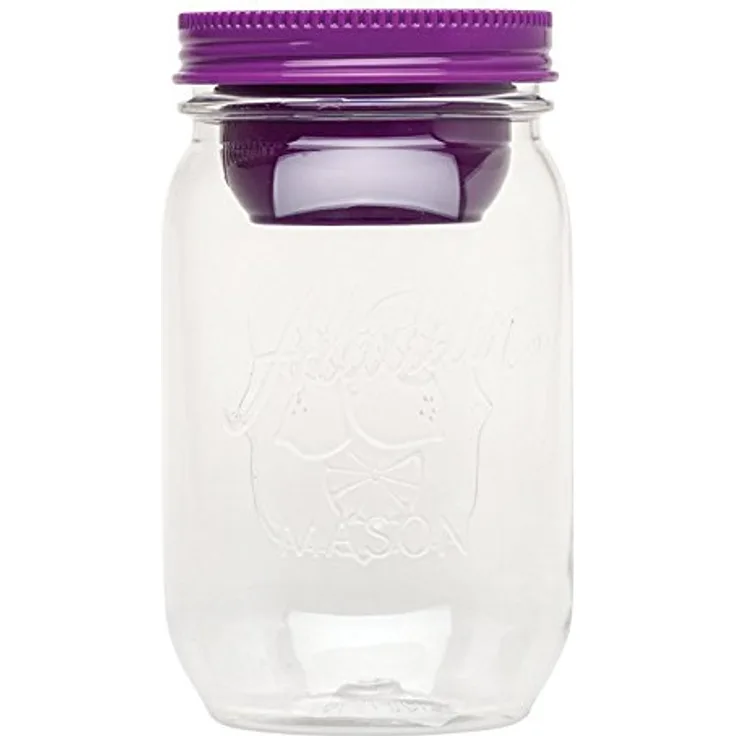 aladdin 10-01828-005 Salatbehälter Classic Mason Salad Jar, 1 L mit getrenntem Dressingbehälter, berry