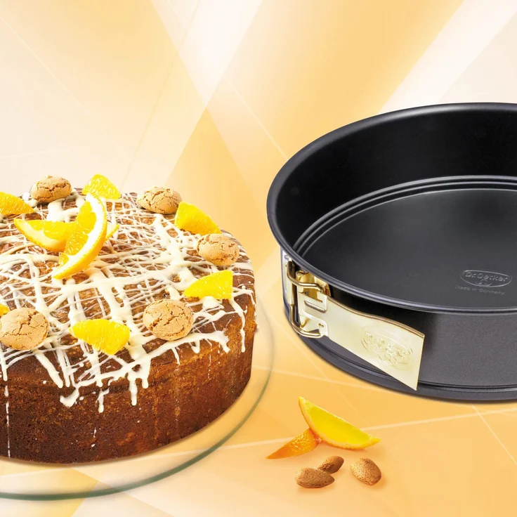 Dr. Oetker Springform Ø 20 cm, Backform mit Flachboden, runde Kuchenform aus Stahl mit Antihaftbeschichtung (Farbe: schwarz), Menge: 1 Stück – Bild 3
