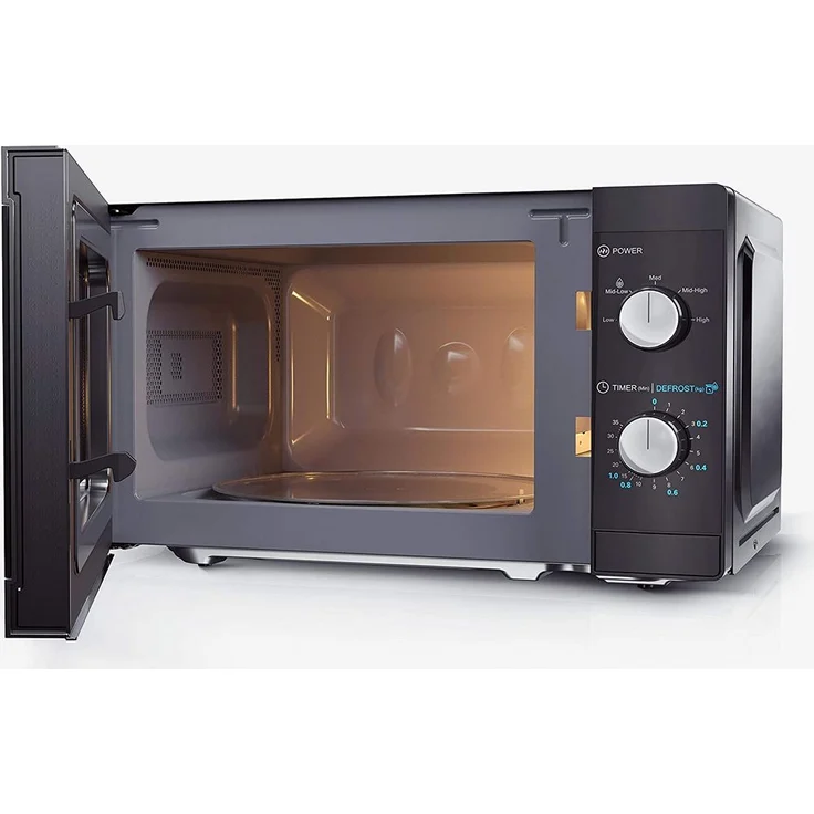 Sharp YC-MS01E-B Mikrowelle, Standgerät, 20 Liter Garraum, 800 Watt, schwarz, Auftaufunktion, Glas-Drehteller – Bild 3