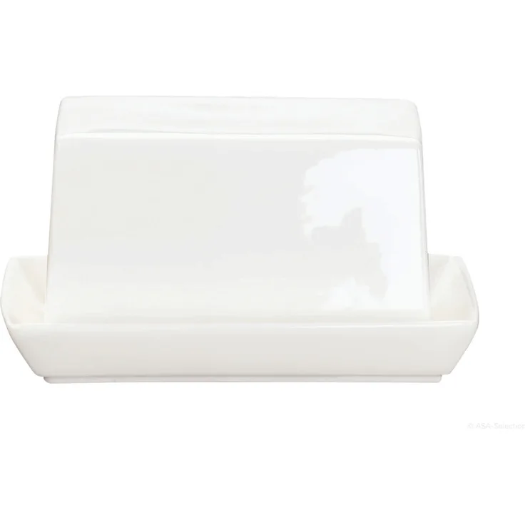 ASA Á Table Butterdose, Keramik, weiß glänzend, 11x8.8x10 cm