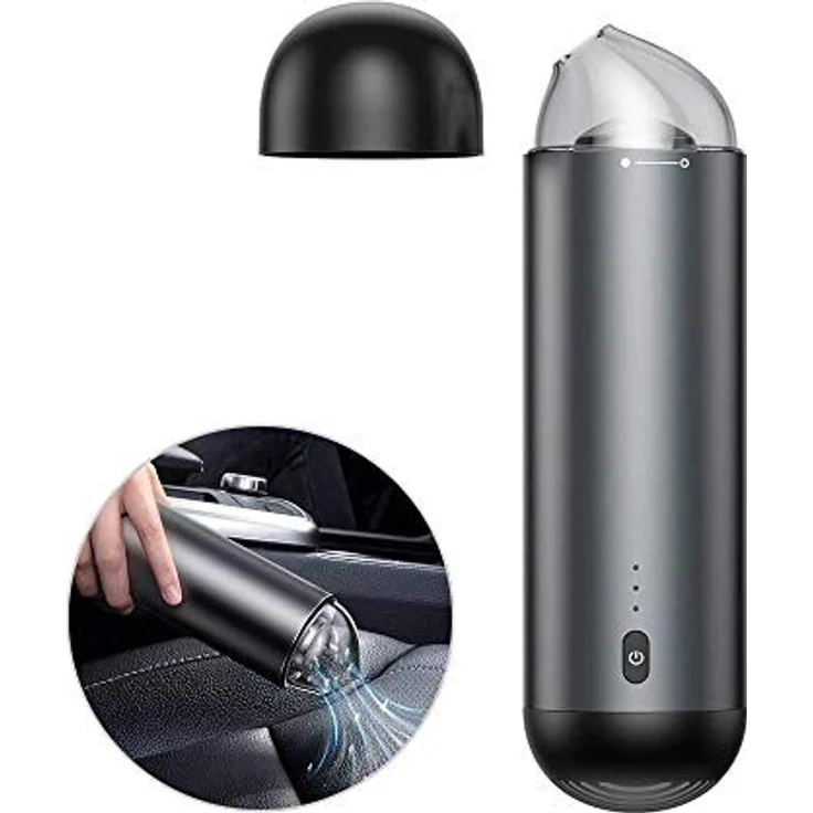 Baseus Kleinstaubsauger, kabelloser Autostaubsauger Capsule 65W, silber