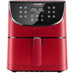 COSORI CP158-AF Heißluftfritteuse, 5,5 Liter Fassungsvermögen, ohne Öl, 1700W, LED-Display, Warmhaltefunktion, Shake-Erinnerung, Kunststoff, rot