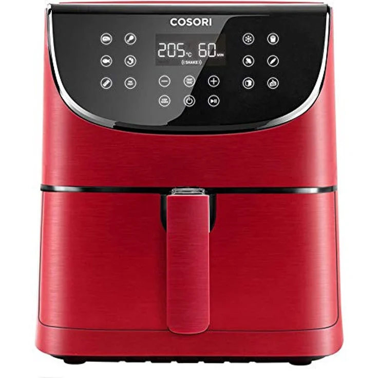 COSORI CP158-AF Heißluftfritteuse, 5,5 Liter Fassungsvermögen, ohne Öl, 1700W, LED-Display, Warmhaltefunktion, Shake-Erinnerung, Kunststoff, rot – Bild 1