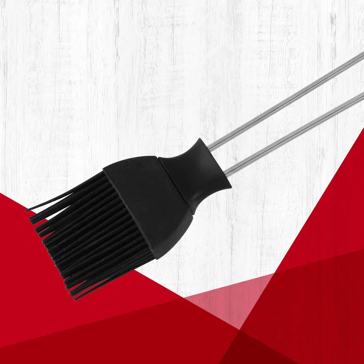 Fackelmann Backpinsel, Küchen-Pinsel mit Silikon-Borsten, hochwertiger Bratpinsel (Farbe: Silber-Schwarz), Menge: 1 Stück – Bild 3