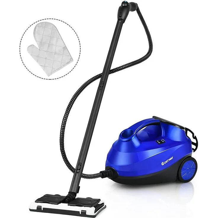 Dampfreiniger mit 19 Zubehoerteilen, Bodendampfreiniger für Teppiche, Fussboeden, Fenster und Autos - 2000W - 4 Bar - 1,5L Tank-bis 108 -