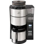 Melitta 1021-12 AromaFresh Filter-Kaffeemaschine mit integriertem Mahlwerk, Rostfreier Stahl, schwarz