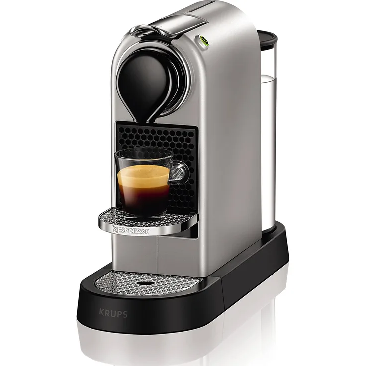 Krups Nespresso XN740B Kapselmaschine New CitiZ, Thermoblock-Heizsystem, 1 L Wasserbehälter, 19 bar, silber 