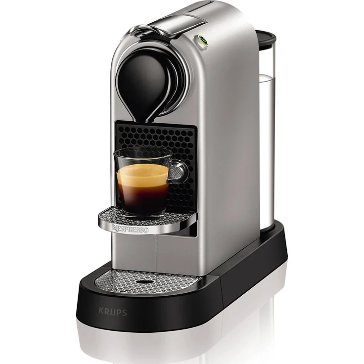 Krups Nespresso XN740B Kapselmaschine New CitiZ, Thermoblock-Heizsystem, 1 L Wasserbehälter, 19 bar, silber  – Bild 1
