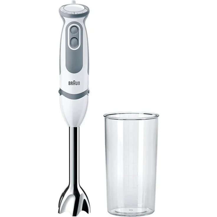 Braun MQ5200WH MultiQuick Stabmixer, 1000 W, 21 Geschwindigkeitsstufen und Turbo-Funktion, Powerbell Plus, inklusive Messbecher 600 ml, weiß – Bild 1