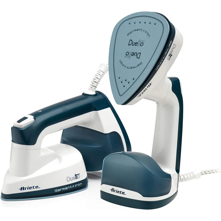 Ariete 6246 3-in-1 Duetto Dampfbürste, 1000, Weiß, Blau, Steamer – Bild 1