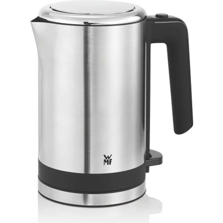 WMF Küchenminis Wasserkocher (1800 W, klein 0,8l, Reisewasserkocher, Teekocher kabellos, Kochstoppautomatik) cromargan matt- silber  – Bild 1