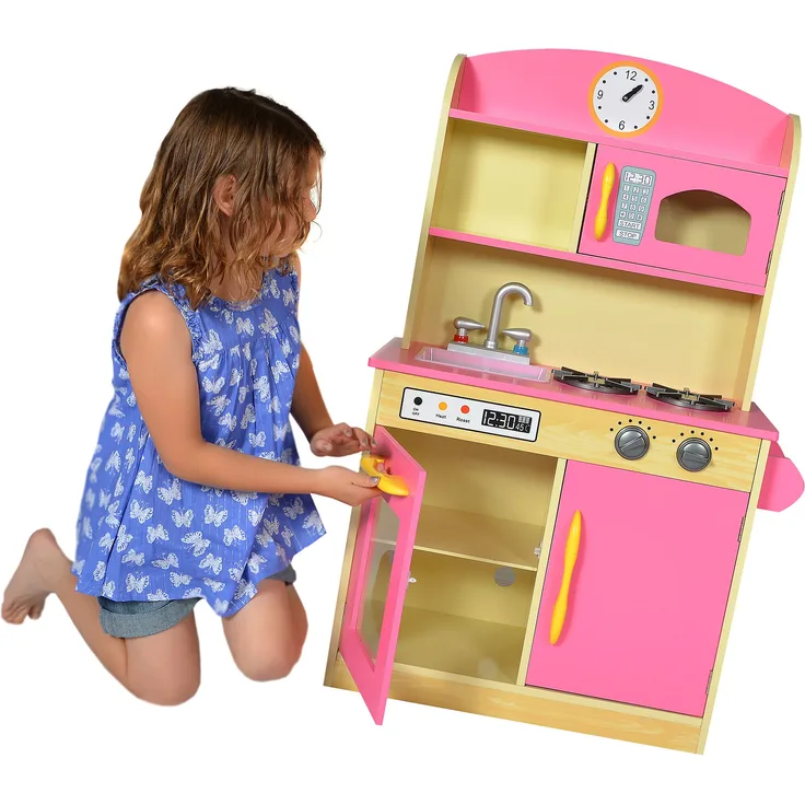Teamson Kids Kitchen, Wood, Bubblegum Rosa
