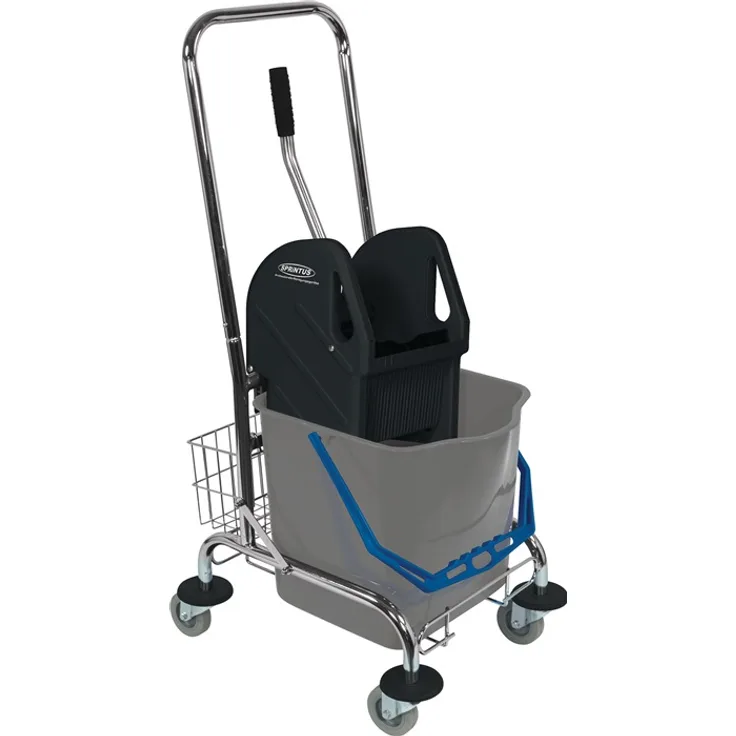 Reinigungswagen Eimer 1x27 l,Presse,Ablagekorb STA SPRINTUS