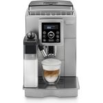 De'Longhi ECAM 23.466.S Kaffeevollautomat mit Milchsystem und integriertem Mahlwerk, Cappuccino und Espresso auf Knopfdruck, Digitaldisplay mit Klartext, 2-Tassen-Funktion, Großer 1,8 Liter Wassertank, silber