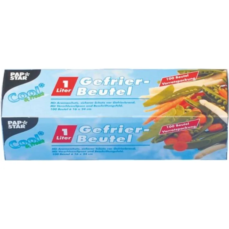 1200 Gefrierbeutel, LLDPE 1 l 24 cm x 16 cm transparent in...