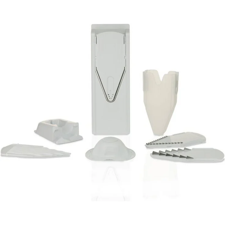 Börner Gemüsehobel V3 TrendLine Profi Set, Kunststoff, mit 2 Messereinschüben und Dockingstation weiß – Bild 1