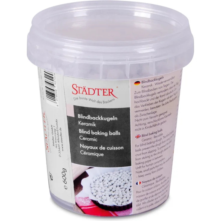 Staedter Blindbackkugeln, keramik, weiß, 600 g