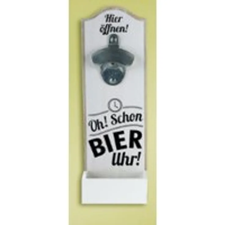 Gilde Wand-Flaschenöffner Oh, schon Bier Uhr!