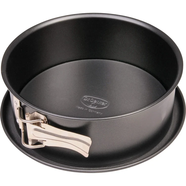 Dr. Oetker Springform Ø 18 cm, Backform mit Flachboden, runde Kuchenform aus Stahl mit Antihaftbeschichtung (Farbe: schwarz), Menge: 1 Stück – Bild 1
