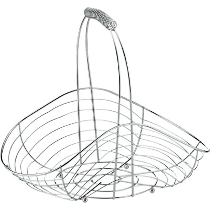 kela Fruchtkorb Impuls Metall verchromt 37,5x25x32,5cm 31cmØ, Chrom, 5 x 25 x 32,5 cm