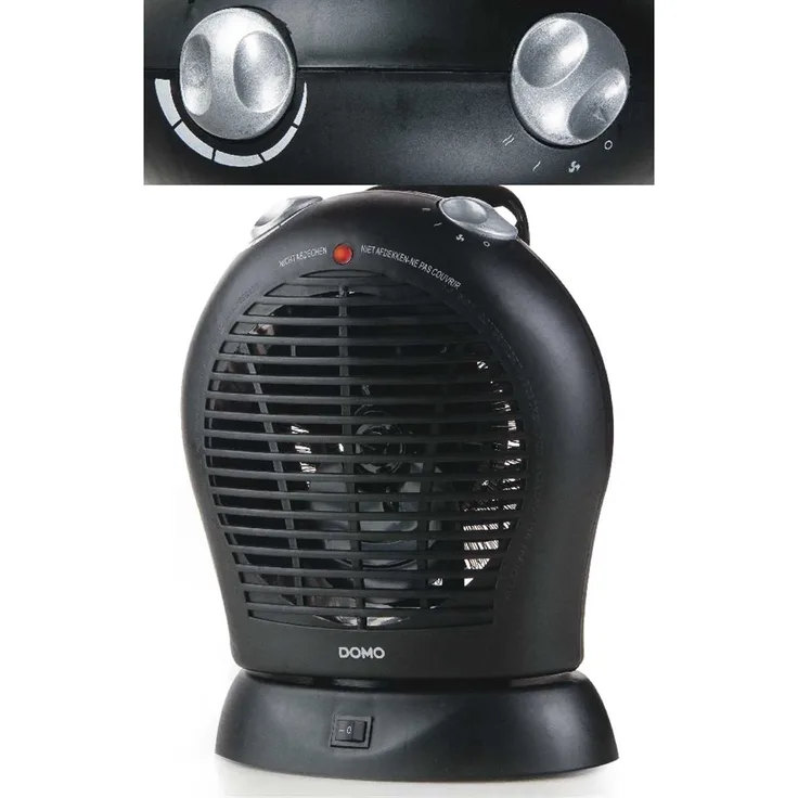 Domo DO7324F Elektrische Raumheizung Fan electric space heater Innenraum Schwarz 2000 W - Elektrische Raumheizungen (Fan electric space heater, Innenraum, Flur, Schwarz, Drehregler, 2000 W), Heizlüfter