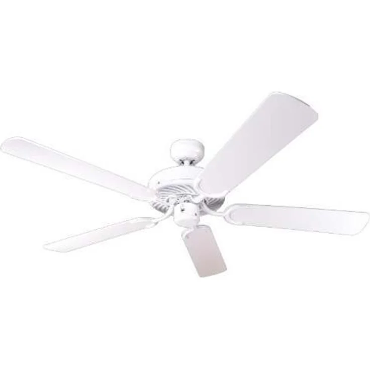 Pepeo Deckenventilator ohne Beleuchtung Potkuri, Gehäuse Lack weiß, Wendeflügel Weiß oder Weiß mit Rattaneinlage , 132 cm, für Räume bis zu 25m² – Bild 1