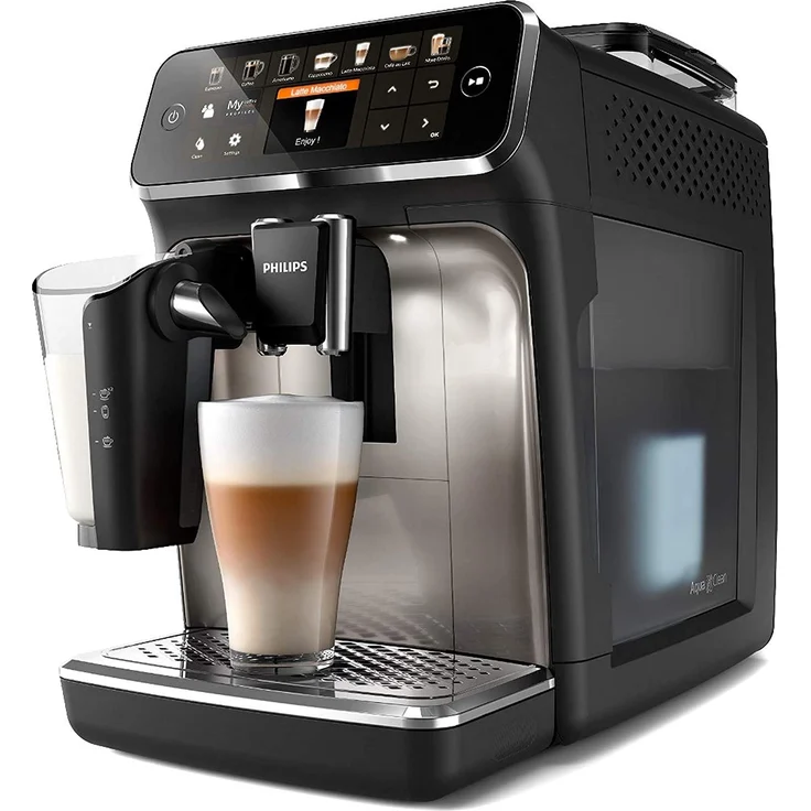 Philips 5400 Serie EP5447-90 Kaffeevollautomat, 12 Kaffeespezialitäten (LatteGo Milchsystem) Matt-Schwarz-verchromt – Bild 3