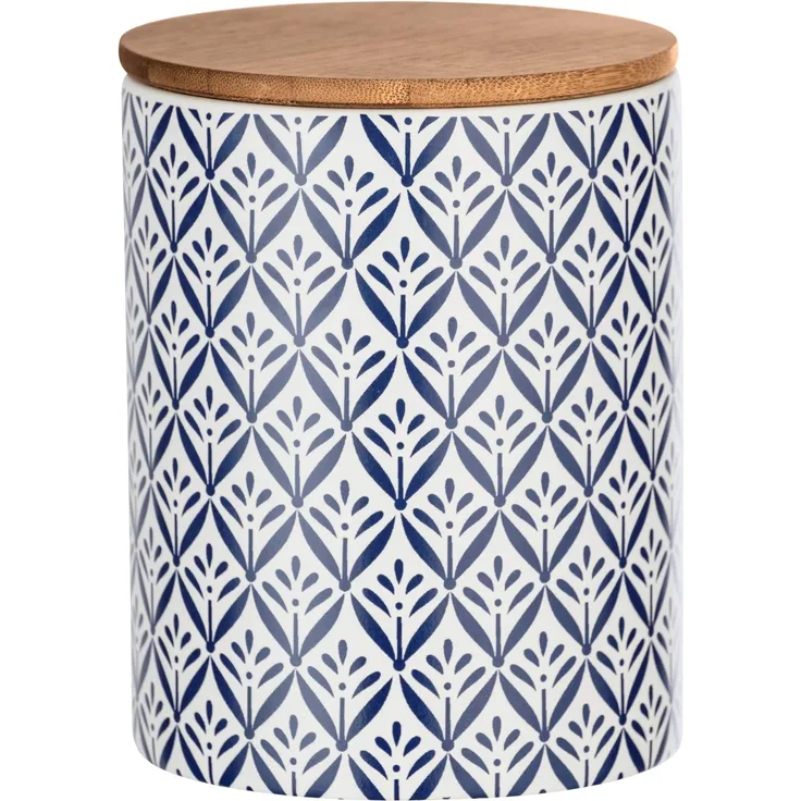 Wenko Aufbewahrungsdose Lorca 0,95 l - Vorratsdosen, Frischhaltedose mit Bambusdeckel und Silikonring luftdicht und aromafrisch Fassungsvermögen: 0,95 l, Keramik, 11 x 14,5 x 11 cm, mehrfarbig