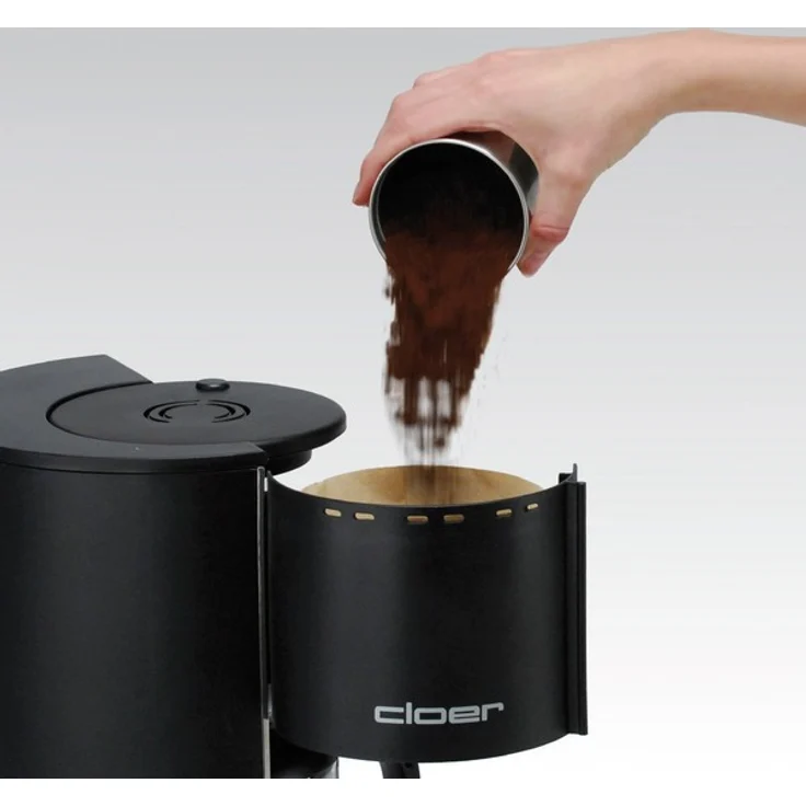 Cloer 7580 Elektrische Kaffeemühle, 200 W für 70 g Kaffeebohnen, abnehmbarer Edelstahlbehälter, schwarz, Kunststoff – Bild 6