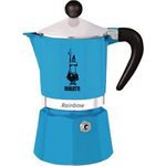 Bialetti Rainbow Espressokocher, Aluminium, blau, 6 Tassen