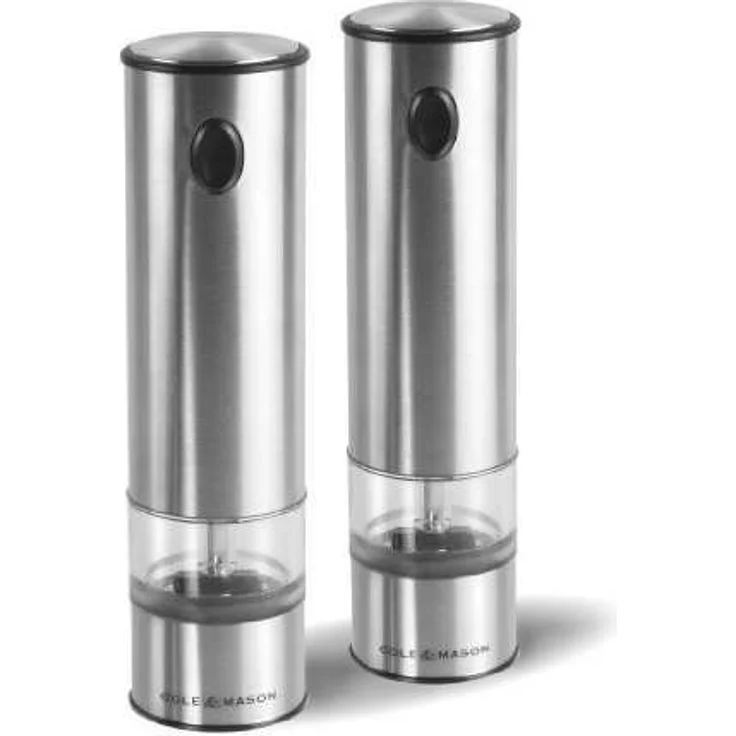 Cole & Mason Battersea 2 bateriebetriebene Elektronische Mühle Geschenkset, Edelstahl, Stainless Steel, 21 cm, 2 – Bild 1