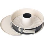 Zenker 7813 Springform Crème Noir mit 2 Böden, Durchmesser 29 cm, Edelstahl, grau - beige, 28 x 28 x 7 cm