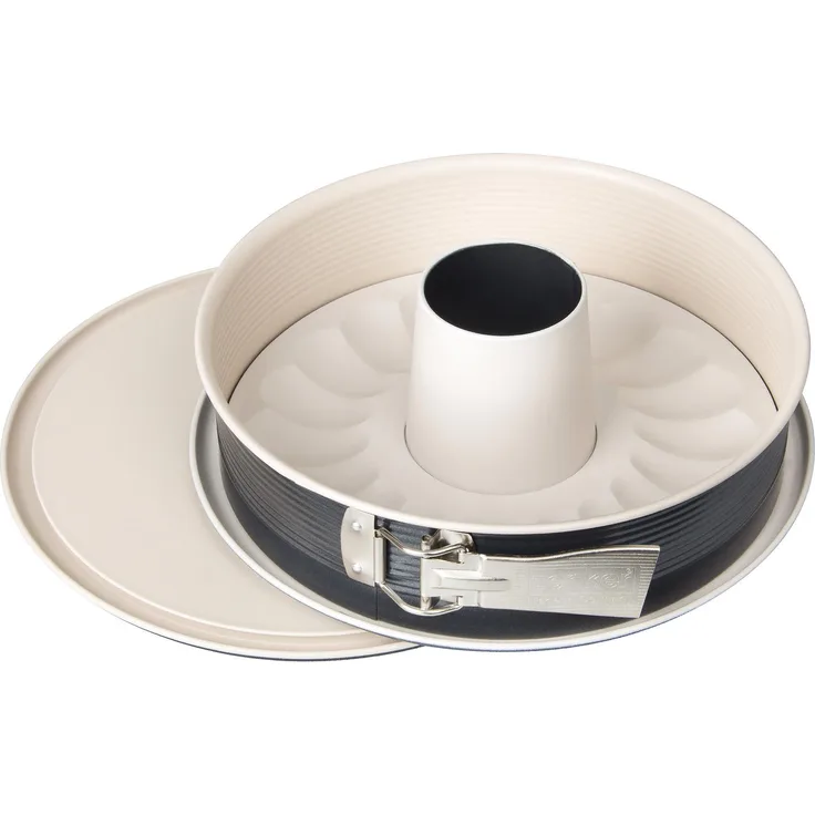 Zenker 7813 Springform Crème Noir mit 2 Böden, Durchmesser 29 cm, Edelstahl, grau - beige, 28 x 28 x 7 cm