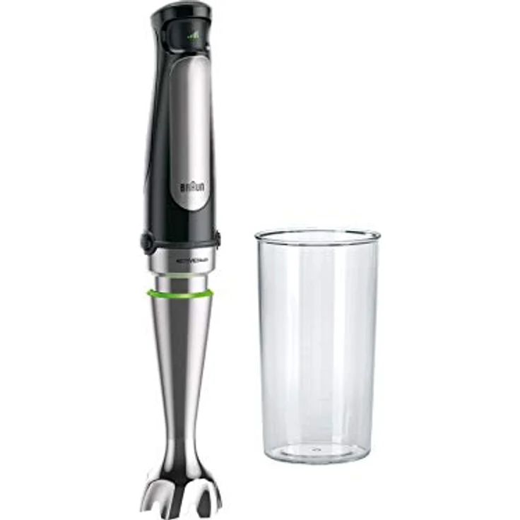 Braun Multiquick 7 MQ 7000X Stabmixer (1000 Watt, mit ActiveBlade-Technologie, Pürierstab & Küchenhilfe, inkl. 600 ml Mix- & Messbecher) schwarz-edelstahl – Bild 1