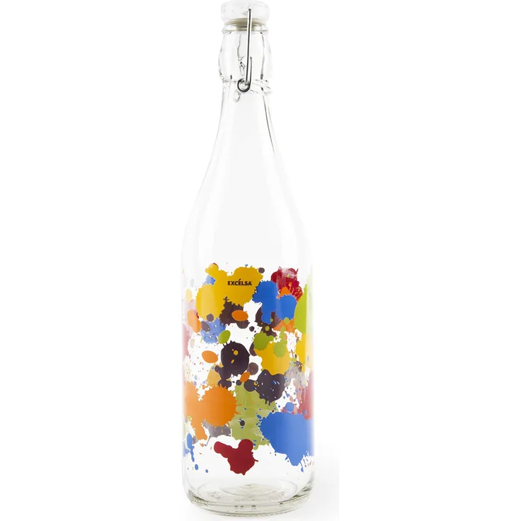 Excelsa Flasche, transparent mit Dripping, 1 Stück