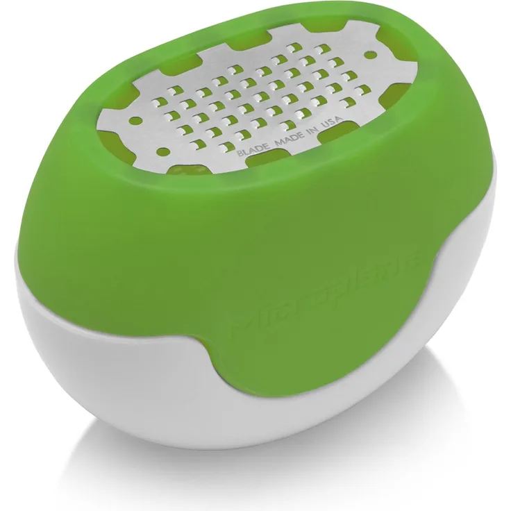 Microplane Zester Reibe Fein Flexi Zesti Grün Edelstahl Silikon für Zitrone, Orange und andere Zitrusfrüchte