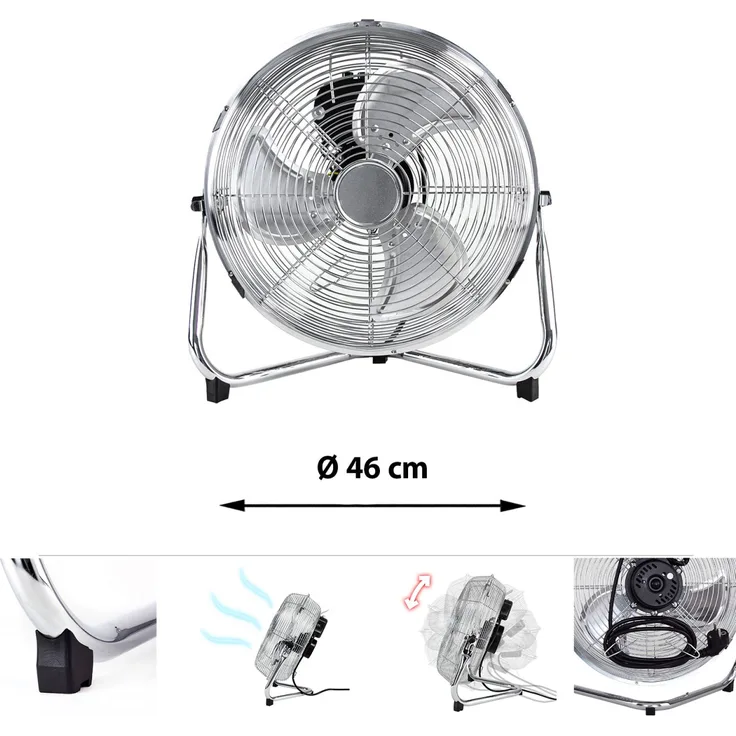 Grafner Bodenventilator 46 cm mit rutschfestem Standfuß