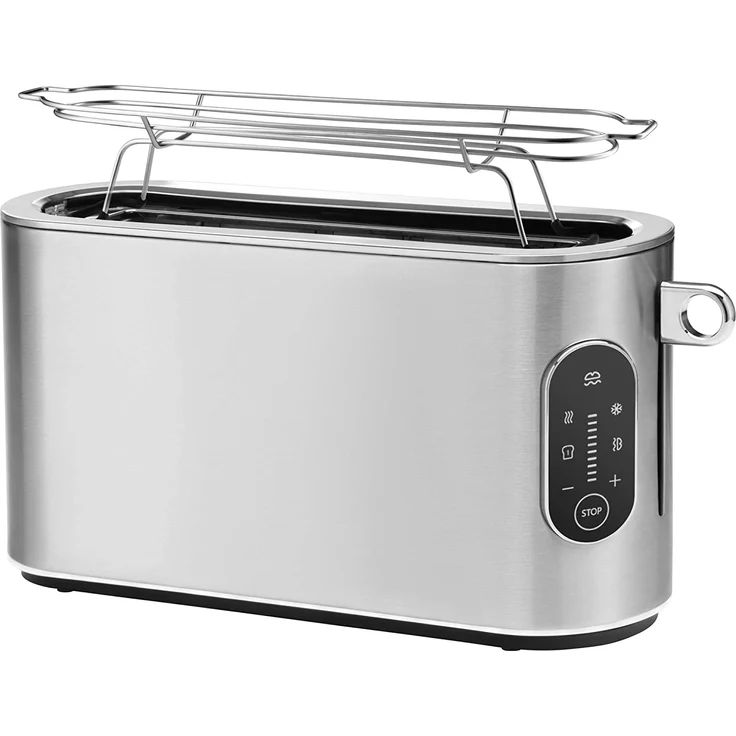 WMF Lumero Design-Toaster Langschlitz, 2er Toaster, Touch-Display, LED-Licht, Einseitiges Toasten, 1-Scheiben-Taste, 10 Bräunungsstufen, für Brotscheiben, XXL-Toast, edelstahl matt – Bild 1